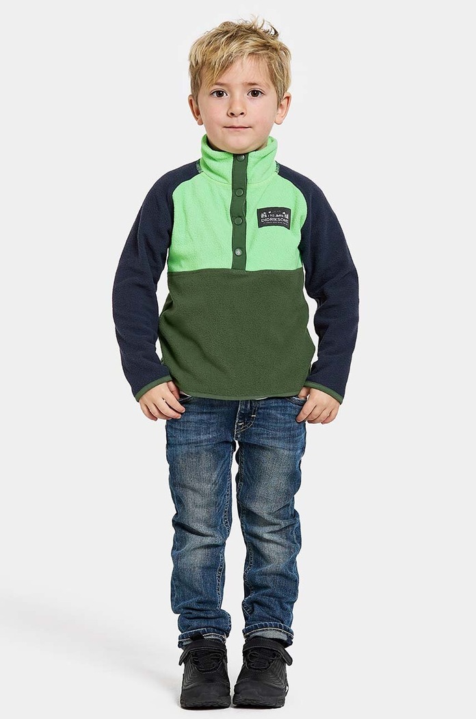Dětská fleecová mikina Didriksons MONTE KIDS HALF BU 505590 zelená