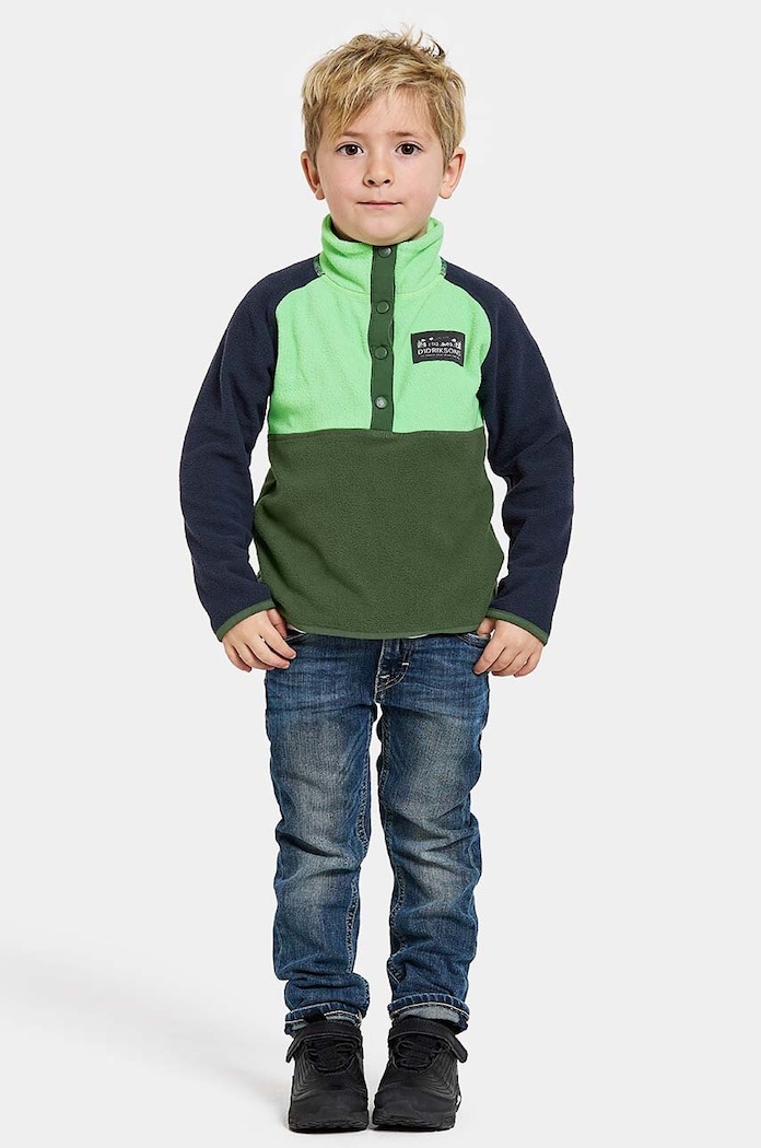 Dětská fleecová mikina Didriksons MONTE KIDS HALF BU 505590 zelená