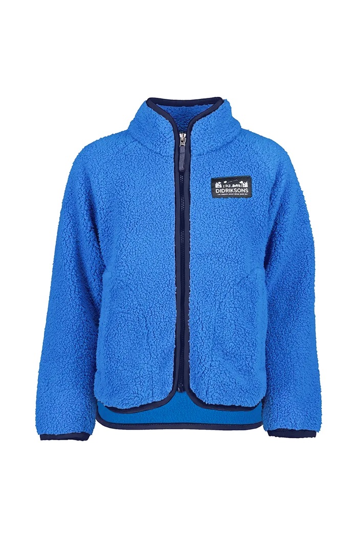 Dječja majica od flisa Didriksons GIBBS KIDS FULLZIP 505577 plava SS25