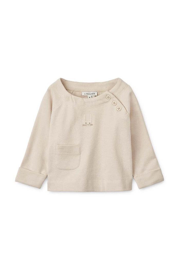 Pamučna dukserica za bebe Liewood Augustin Baby Top LW19183 bež AW24