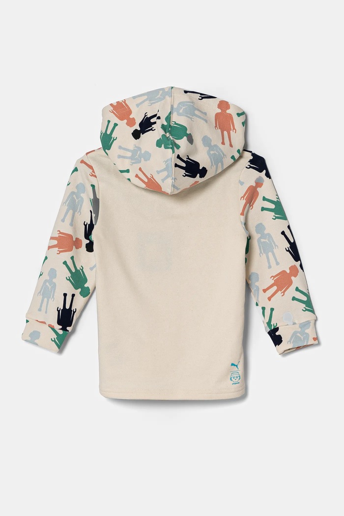 Puma bluza bawełniana dziecięca X PLAYMOBIL 627389 beżowy AW24