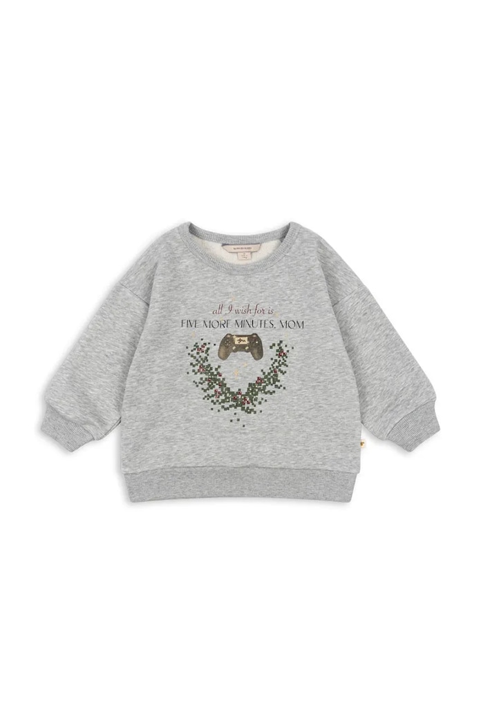 Detská mikina Konges Sløjd LOU SWEAT SHIRT OCS KS102021 sivá AW24