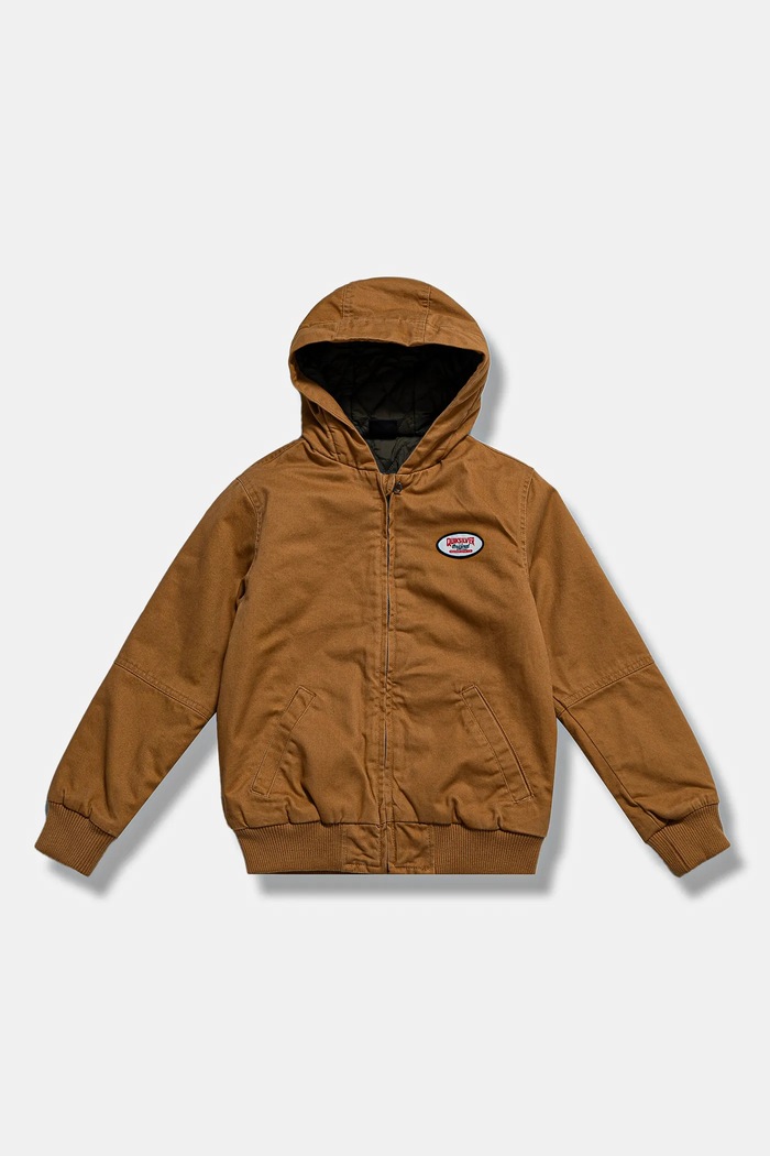 Dětská bunda Quiksilver LETS GO TO SCHOOL s podšívkou hnědá EQBJK03317
