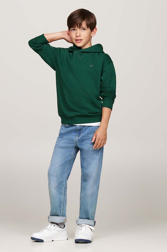 Παιδική μπλούζα Tommy Hilfiger πράσινο KS0KS00579.9BYH.128.176