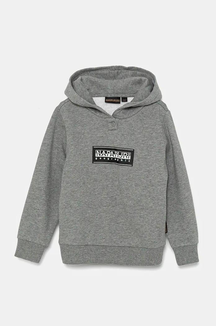 Napapijri bluza dziecięca B-CHAMOIS H z kapturem szary NP0A4HY41601.98.128