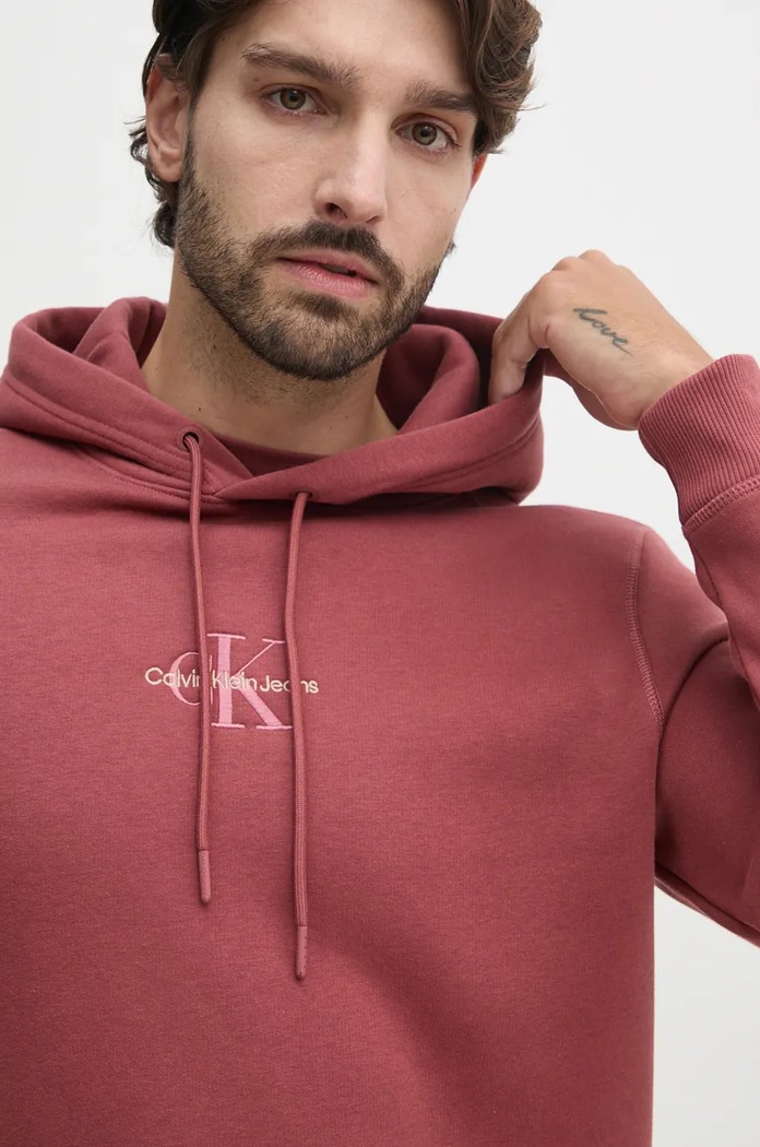 Mikina Calvin Klein Jeans burgundské J30J325629