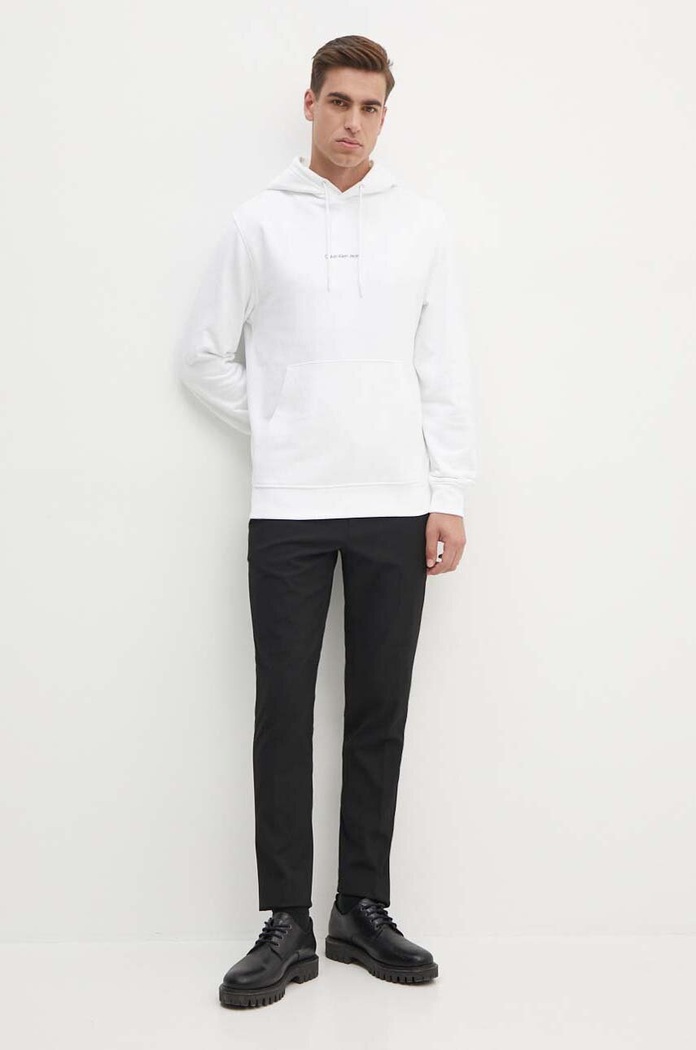 Bavlněná mikina Calvin Klein Jeans J30J325639 bílá AW24