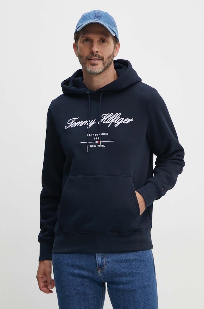 Tommy Hilfiger bluza imprimeu bleumarin MW0MW33631