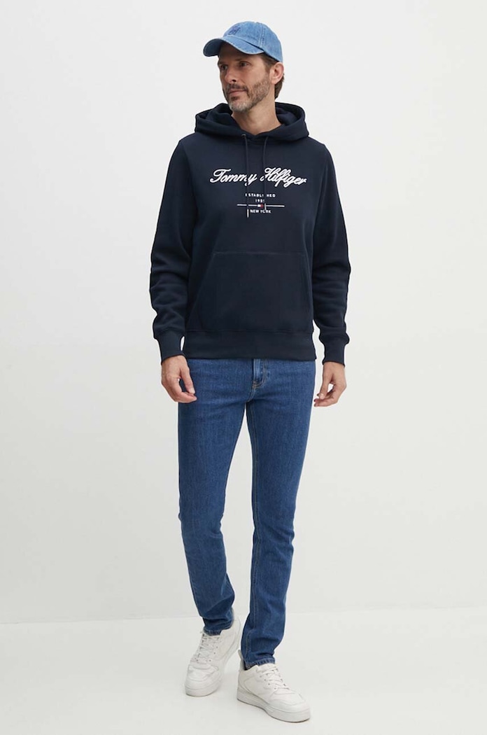 Tommy Hilfiger bluza MW0MW33631 bleumarin SS26