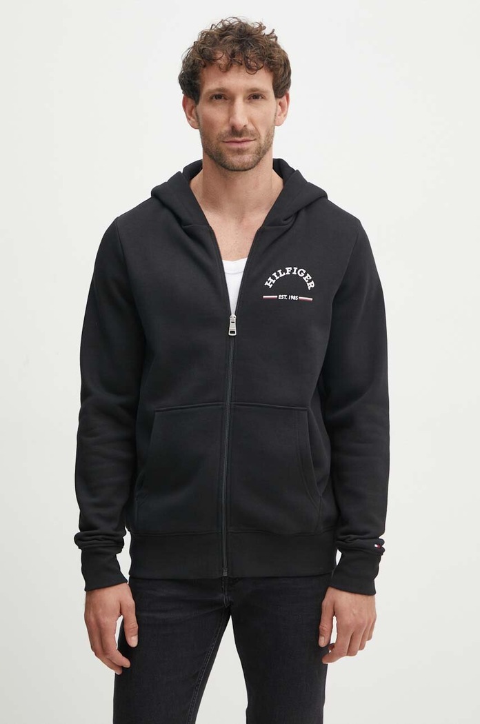 Mikina Tommy Hilfiger s kapucí černá MW0MW35571