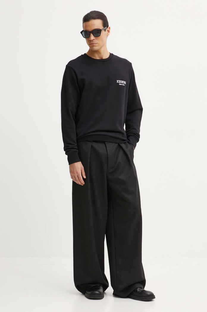 Bombažen pulover Iceberg E0116300 črna AW24