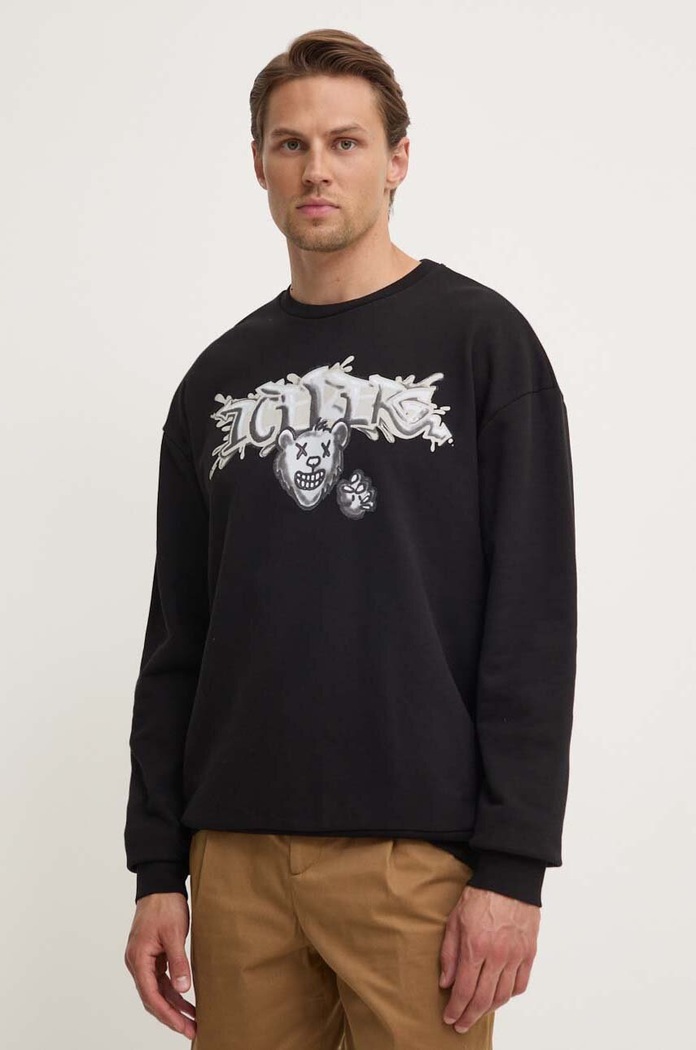 Iceberg hanorac de bumbac print negru E052.6341