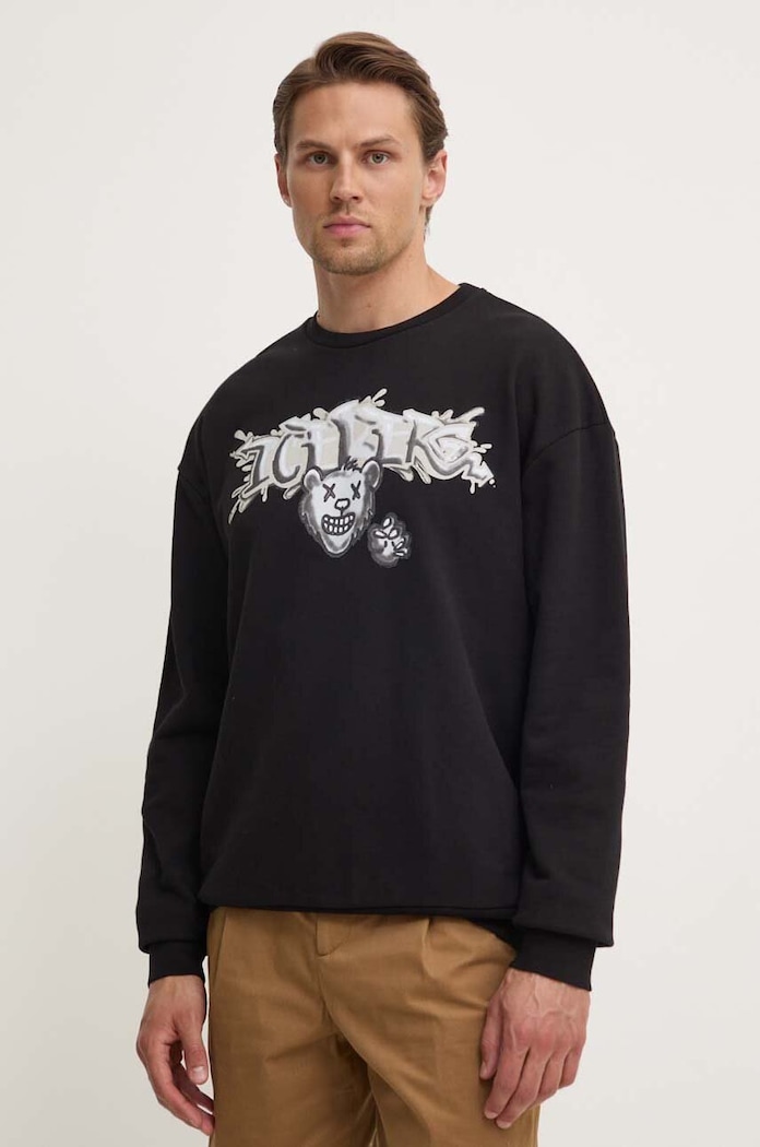 Iceberg hanorac de bumbac print negru E052.6341