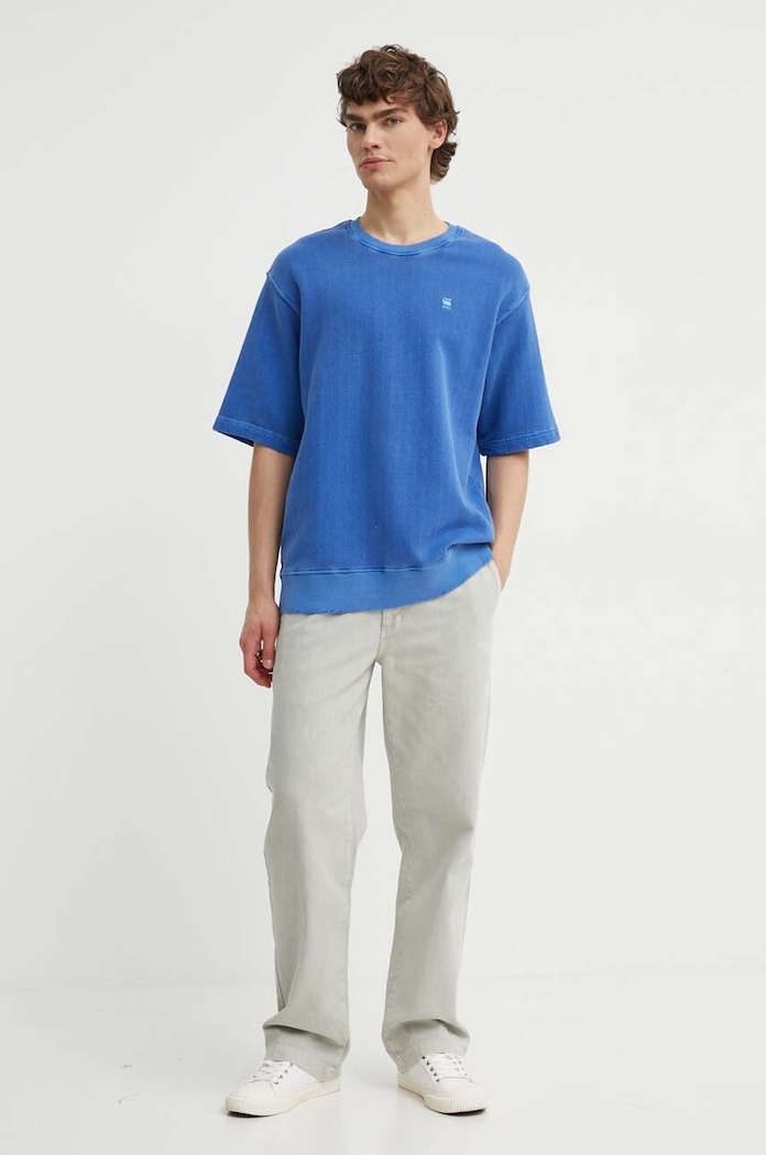 G-Star t-shirt bawełniany D24679.D688 niebieski AW24