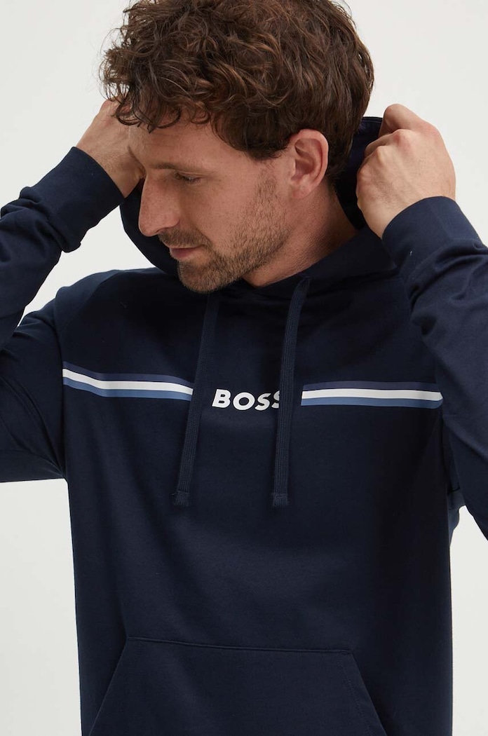 BOSS bluza bawełniana lounge granatowy 50521766