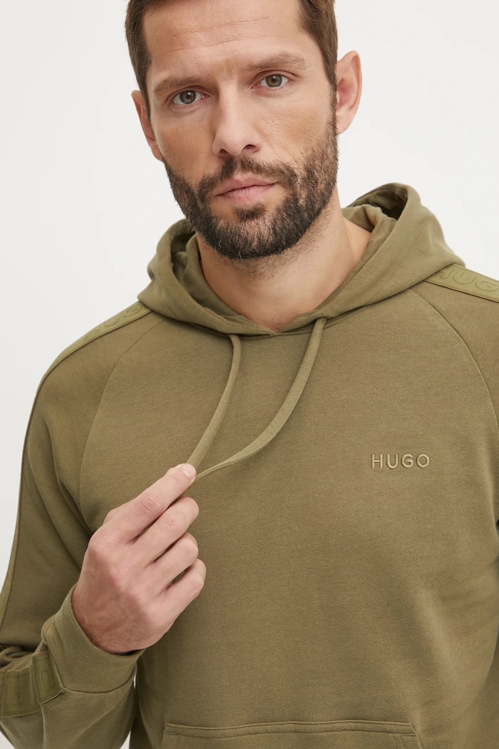 Bombažen pulover HUGO zelena 50520502