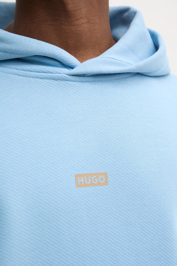 HUGO Blue bluza z kapturem męska bawełniana Nazardo 50510724 niebieski