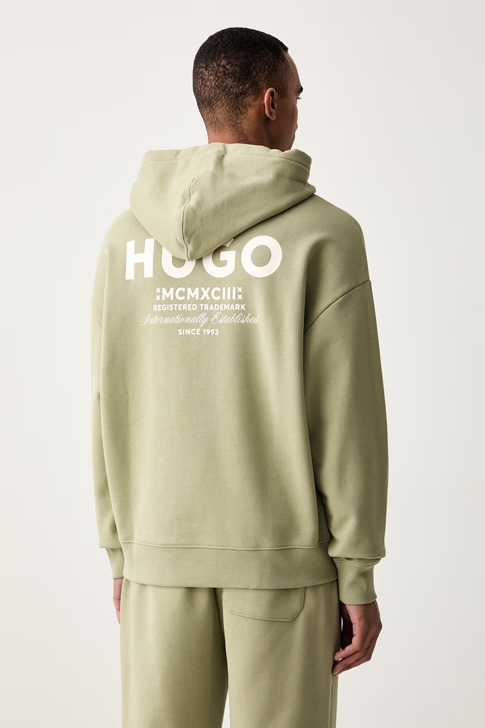 Odzież HUGO Blue bluza z kapturem męska bawełniana Nazardo 50510724 zielony