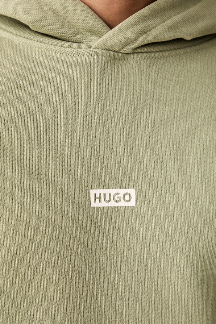 HUGO Blue bluza z kapturem męska bawełniana Nazardo 50510724 zielony