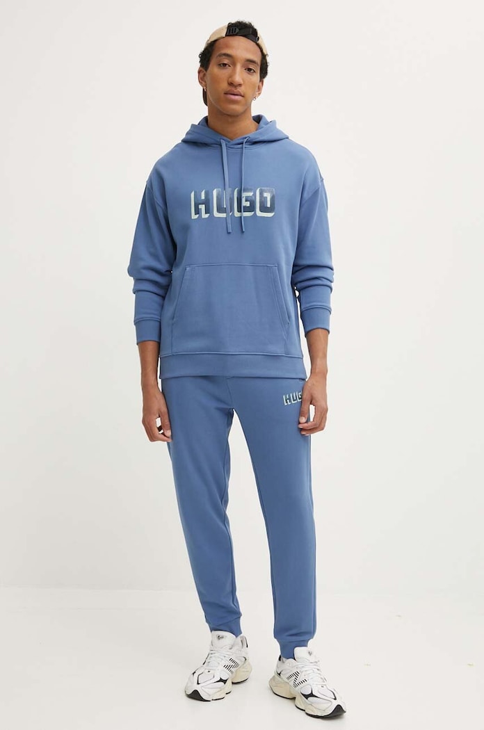 Bavlněná mikina HUGO 50516655 modrá AW24