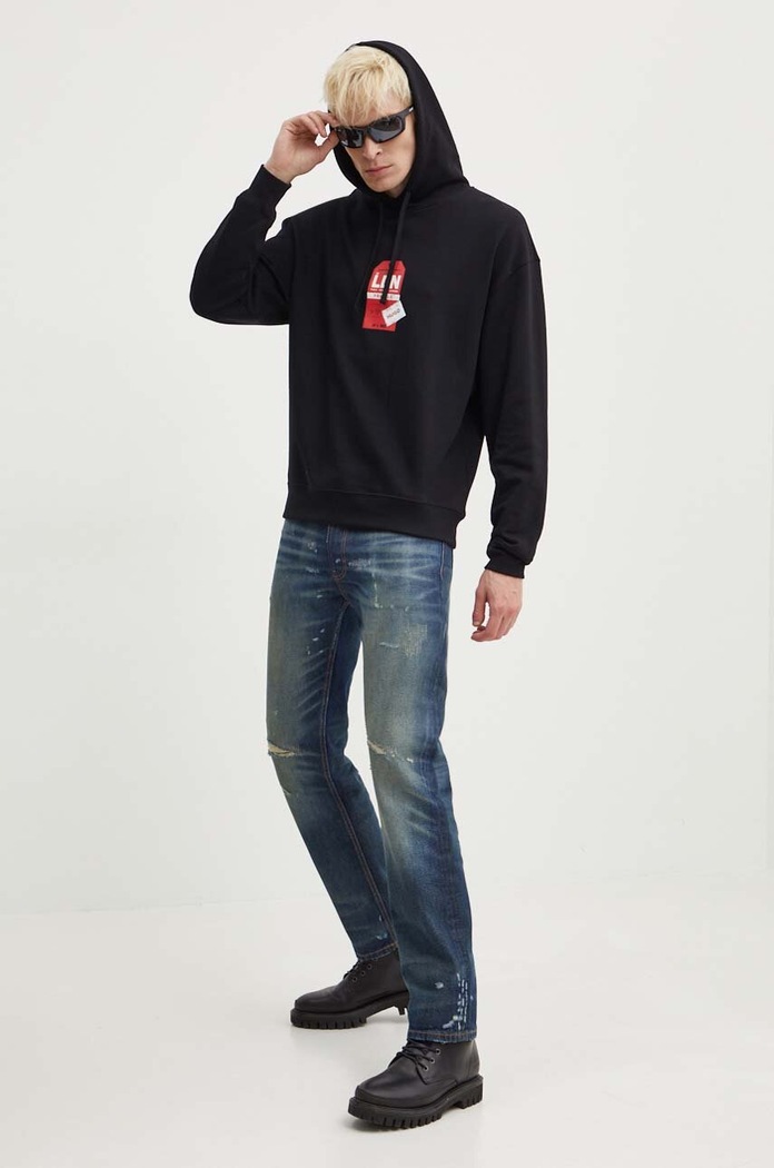 Bavlněná mikina HUGO 50519849 černá AW24