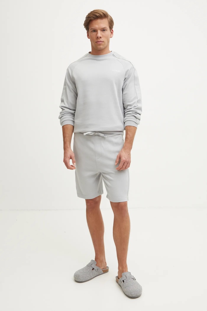 Bavlněná mikina HUGO 50520494 šedá SS25