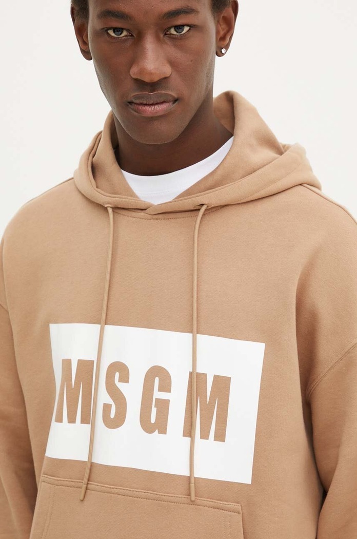 Памучен суичър MSGM бежов 3740MM525.247799