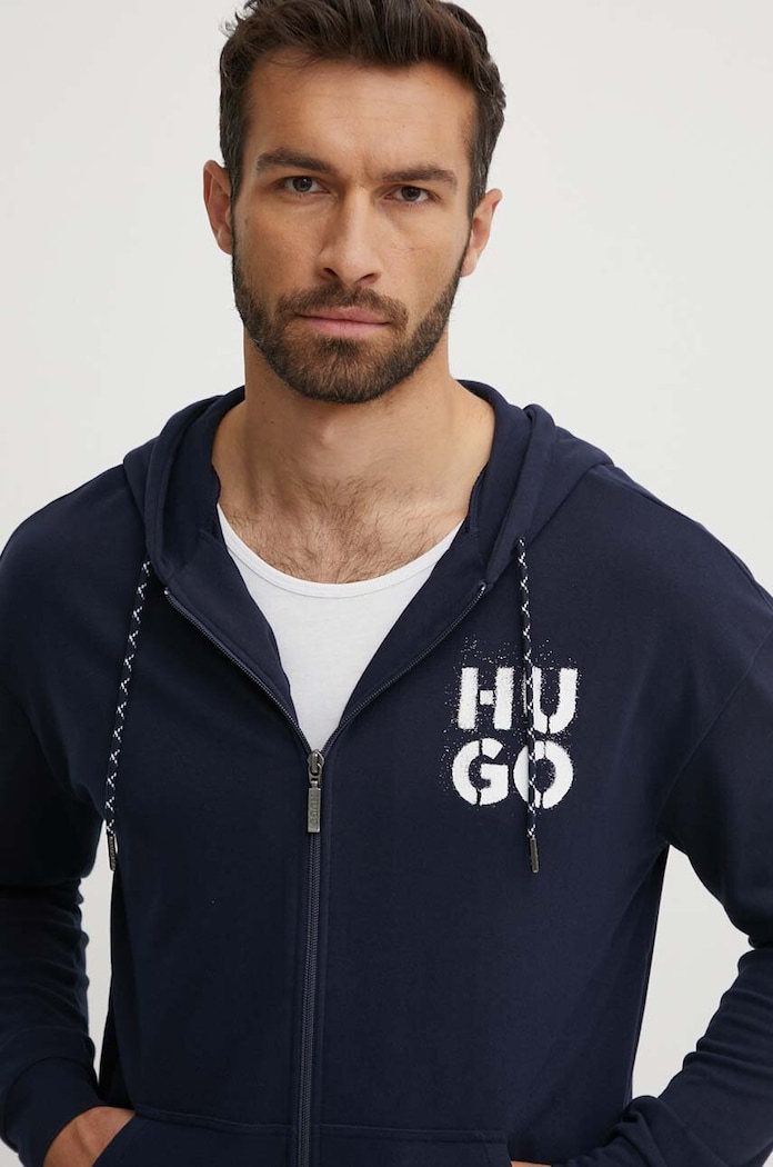 HUGO bluza z kapturem granatowy 50520457