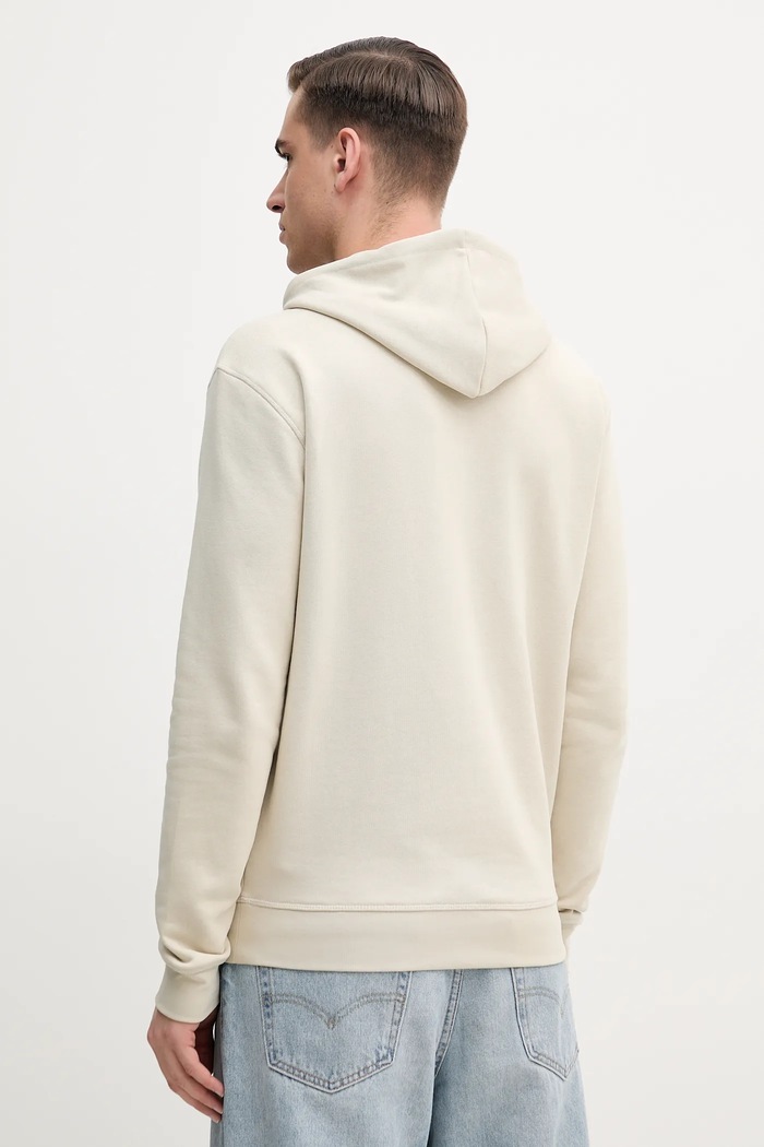 Guess bluza z kapturem męska z bawełną ALDWIN Z4YQ12.KAIJ1 beżowy AW25