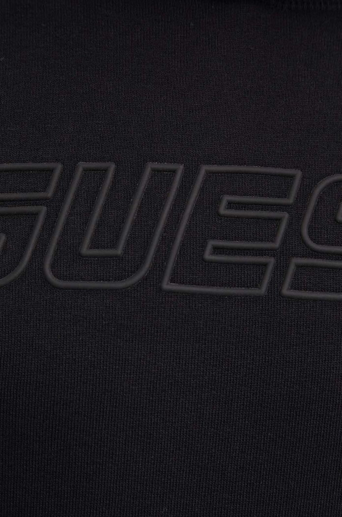 Guess hanorac cu glugă bărbătesc cu bumbac ALDWIN Z4YQ12.KAIJ1 negru