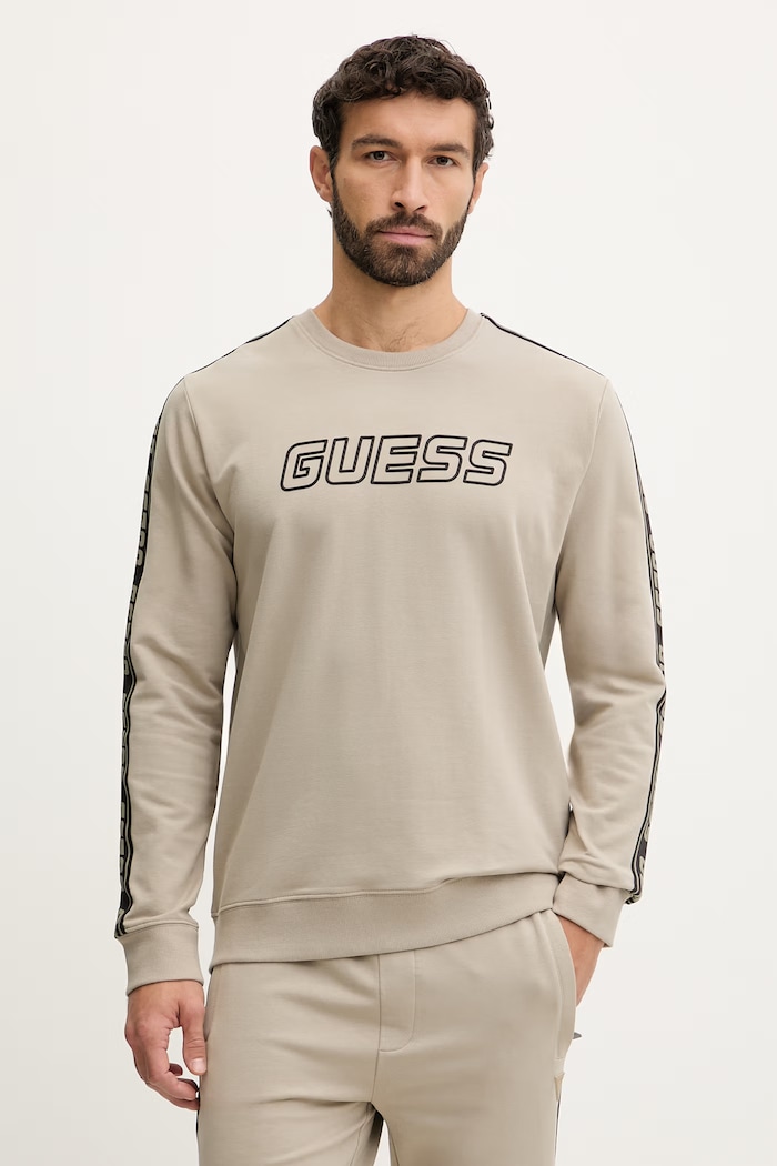 Mikina Guess ARLO s elastanom béžová Z4GQ24.K6ZS1