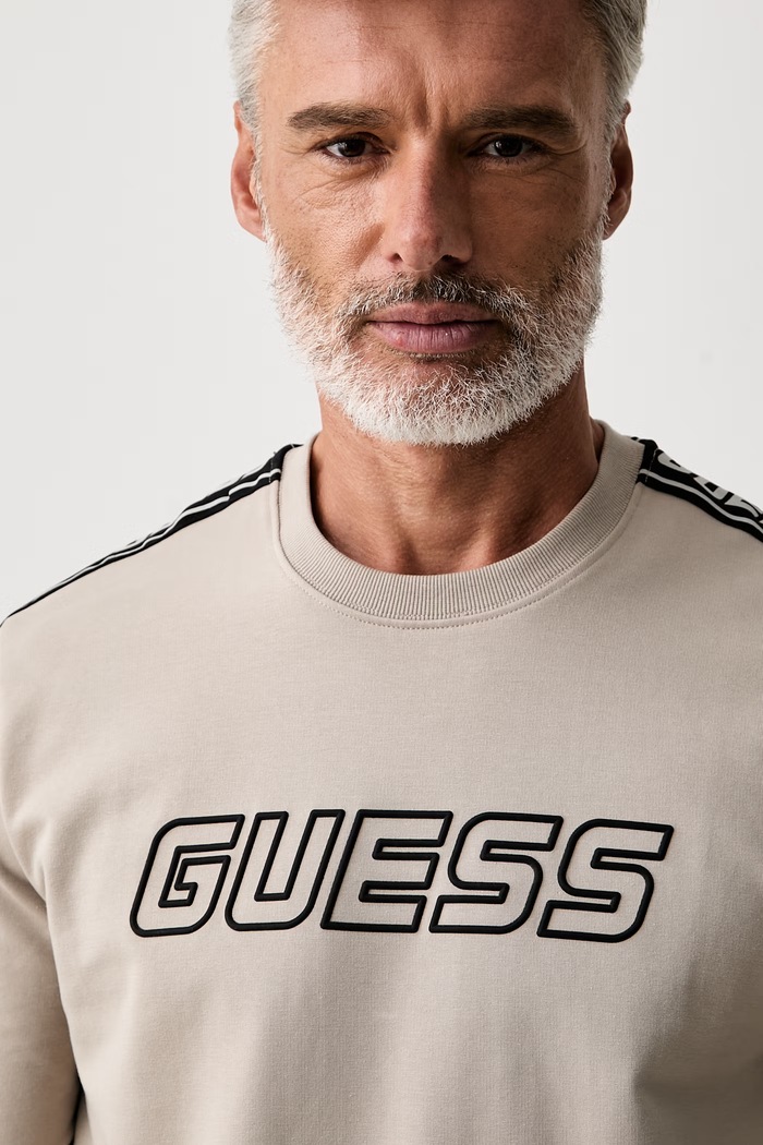 Guess mikina pánska s bavlnou ARLO béžová Z4GQ24.K6ZS1