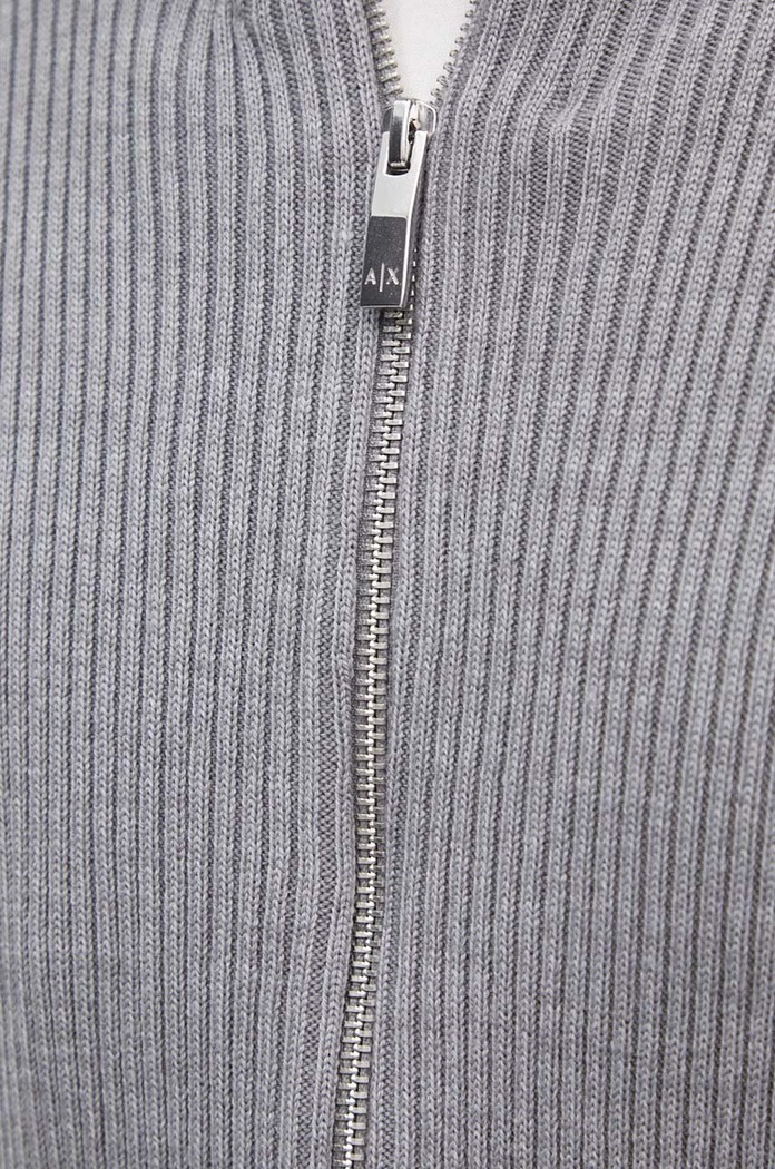 Armani Exchange kardigan z domieszką wełny 6DZE6G.ZM5BZ szary