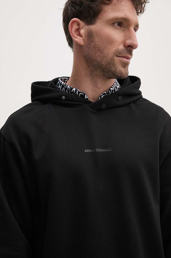 Bavlněná mikina Armani Exchange černá 6DZMLJ.ZJ4XZ