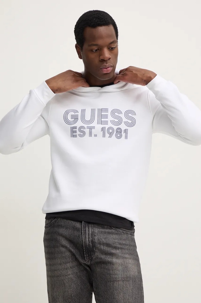 Μπλούζα Guess BEAU με κουκούλα λευκό M4YQ36.K9Z21