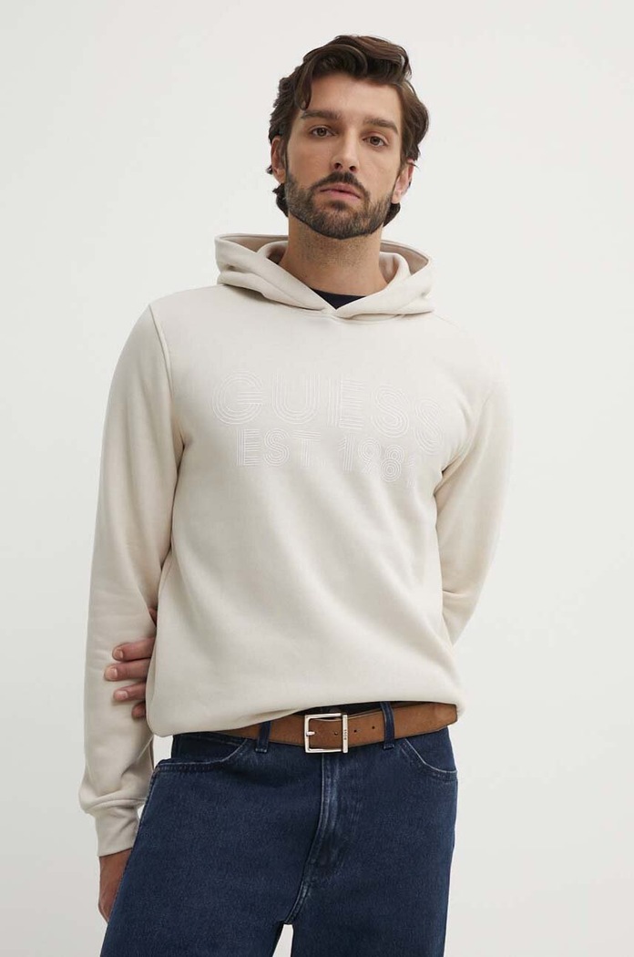 Guess bluza BEAU z kapturem beżowy M4YQ36.K9Z21