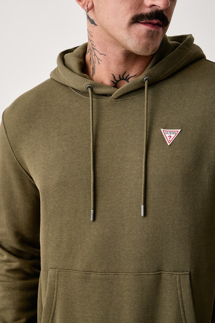 Bluza z kapturem męska z bawełną Guess Jeans M4YQ22.K9V31 zielony