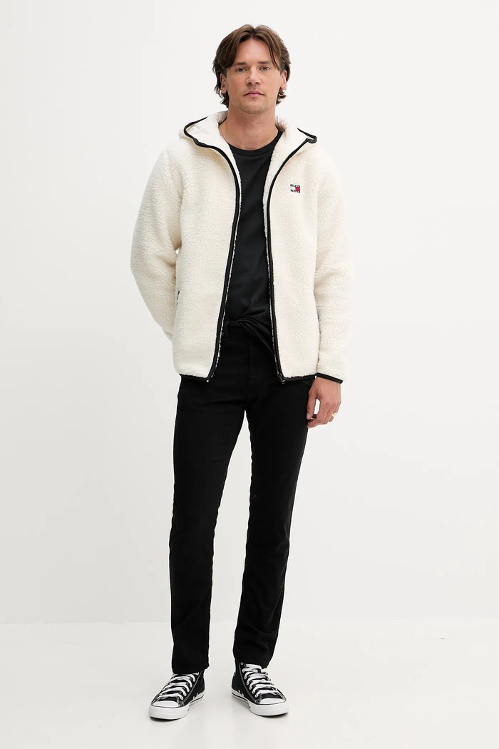 Tommy Jeans gyapjú pulóver DM0DM19224 bézs AW25