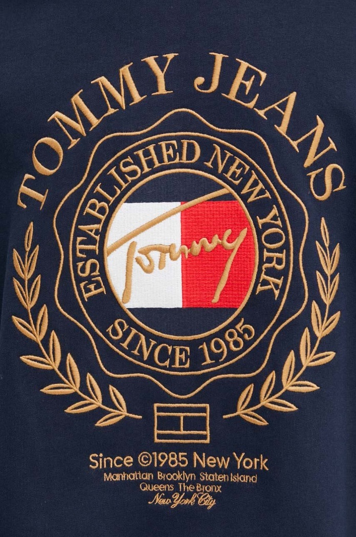 Bavlněná mikina Tommy Jeans námořnická modř DM0DM19243