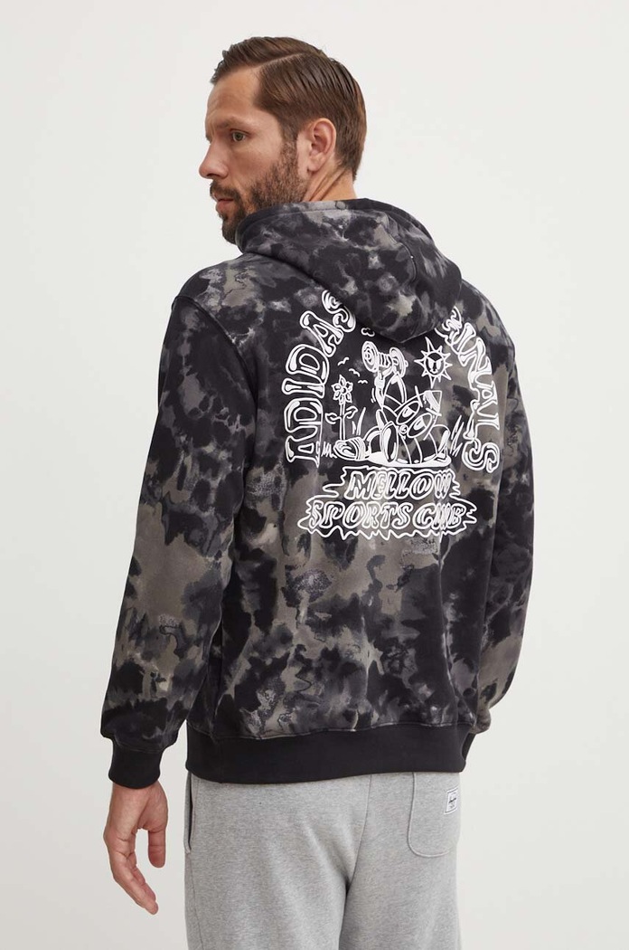 Bavlněná mikina adidas Originals Tie-Dyed Hooded Aop černá IZ2508