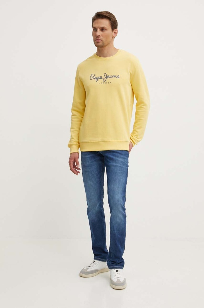 Bavlněná mikina Pepe Jeans SAUL CREW PM582702 žlutá AW24