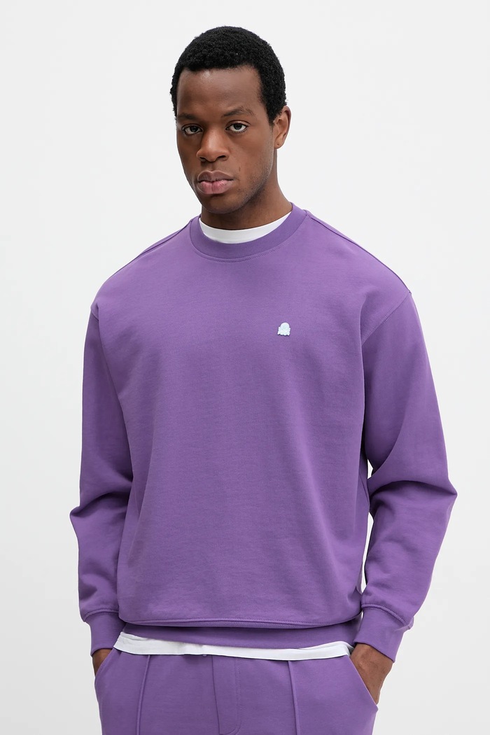 United Colors of Benetton bluza bawełniana bawełna fioletowy 342ZU1093
