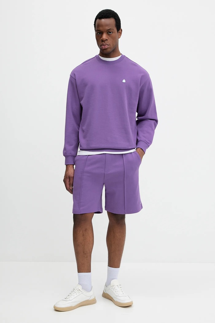 United Colors of Benetton bluza bawełniana 342ZU1093 fioletowy AW25