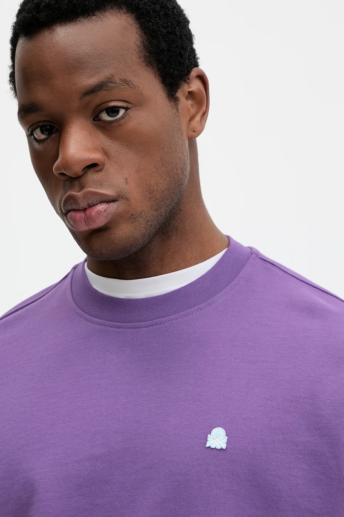 United Colors of Benetton bluza bawełniana fioletowy 342ZU1093