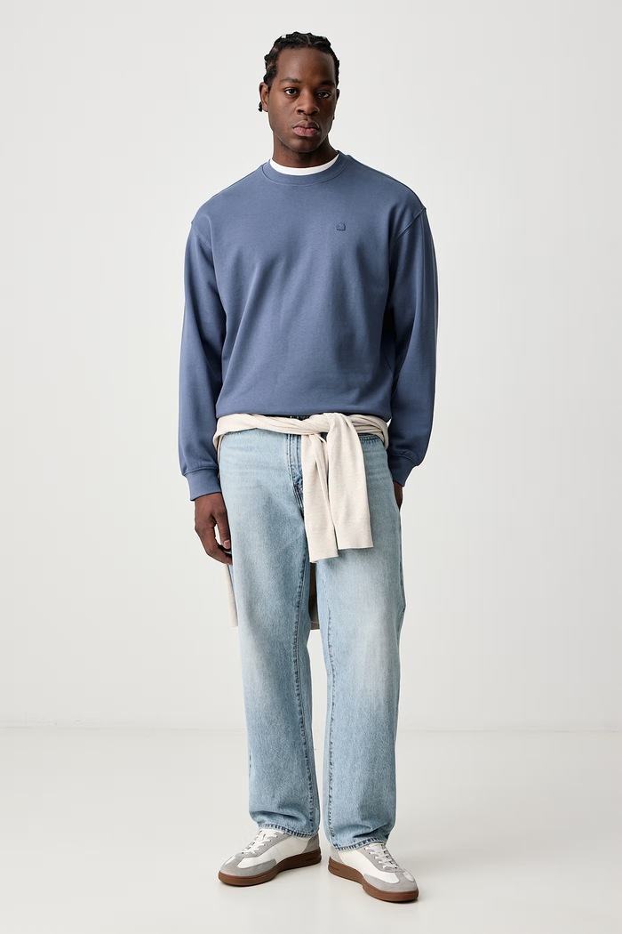 United Colors of Benetton Bluza męska bawełniana 342ZU1093 niebieski AW25