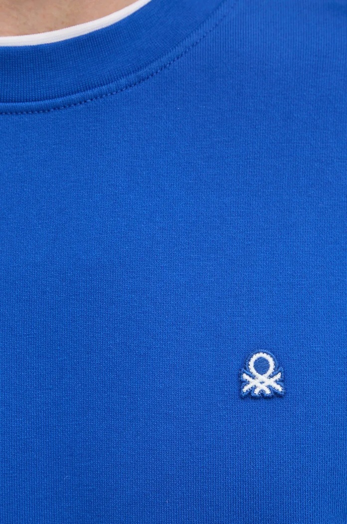 United Colors of Benetton bluza bawełniana niebieski 342ZU1093
