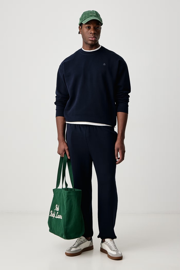 United Colors of Benetton Felpa da uomo in cotone 342ZU1093 blu navy AW25
