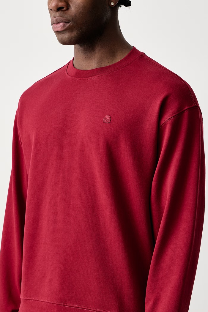 Felpa da uomo in cotone United Colors of Benetton 342ZU1093 granata