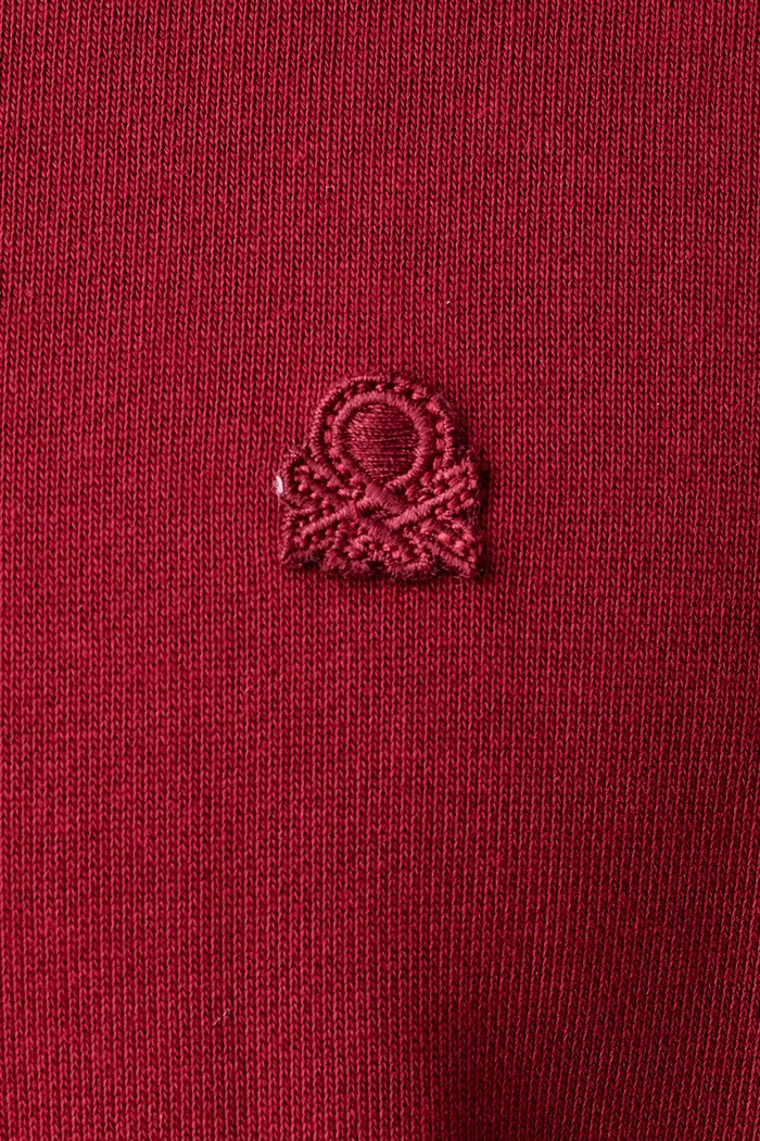 Felpa da uomo in cotone United Colors of Benetton granata 342ZU1093