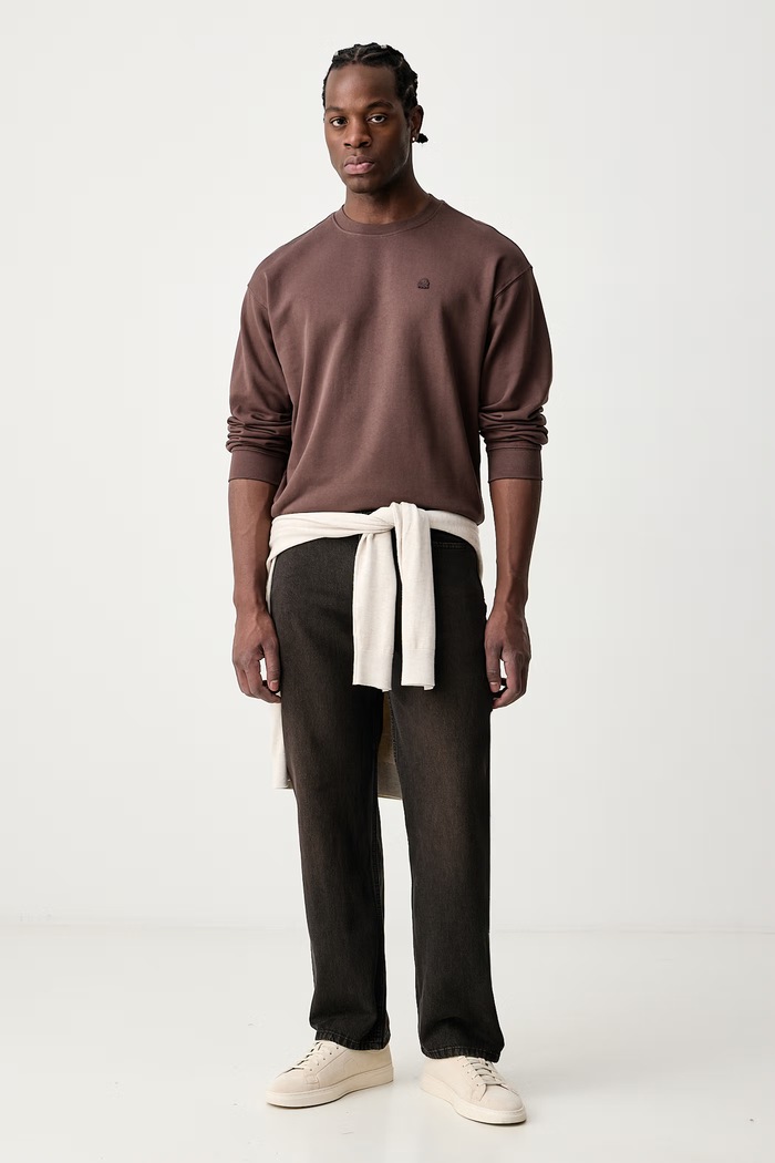 United Colors of Benetton Felpa da uomo in cotone 342ZU1093 marrone AW25
